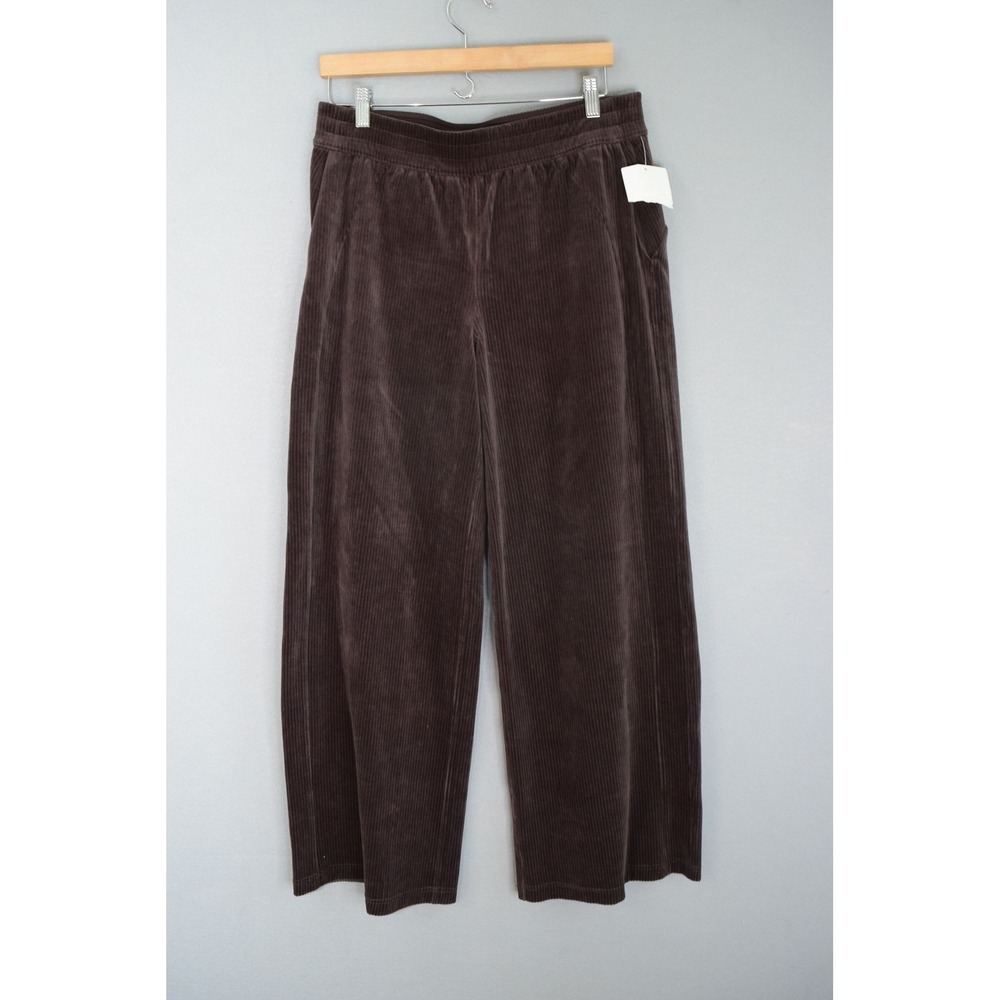 Lululemon Scuba Wide Leg Pant 10 Brown Velvet Corduroy Mid Rise Womens New